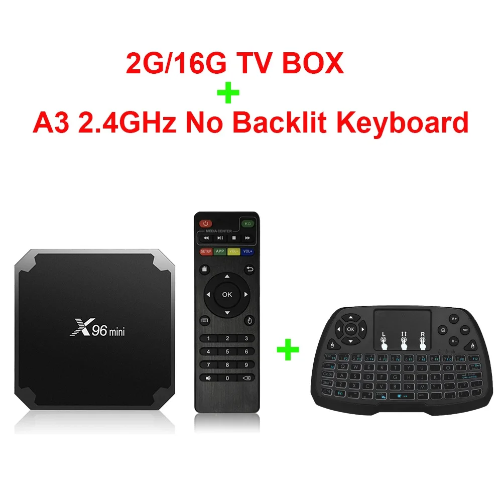 Docooler X96 Мини ТВ-бокс Smart Android 7,1 tv BOX 2 Гб 16 Гб Amlogic S905W четырехъядерный 2,4 ГГц WiFi медиа-приставка-Top Box 1 ГБ 8 ГБ X96mini - Цвет: 2G16G with A3 keybo