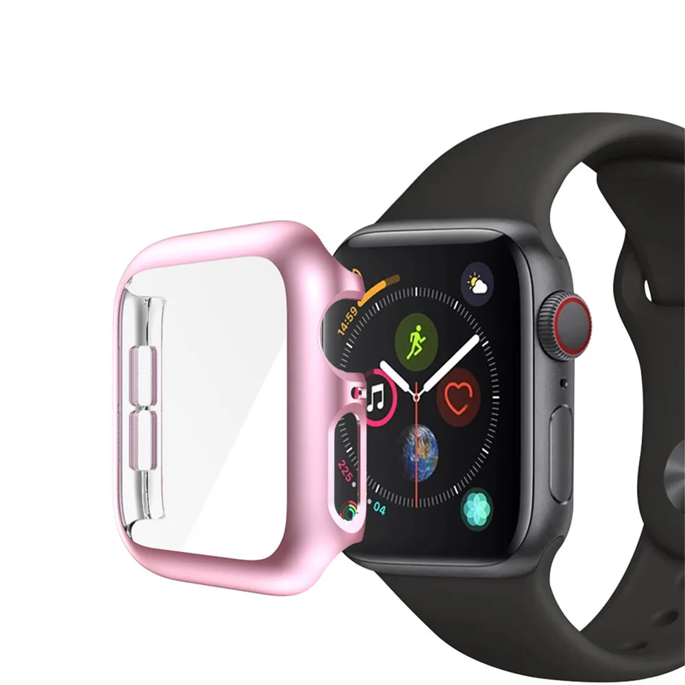 Чехол для часов, защитный чехол из поликарбоната для Apple Watch Series 4 5, прозрачная пластиковая пленка для экрана для iWatch 44 мм 40 мм, полный защитный чехол