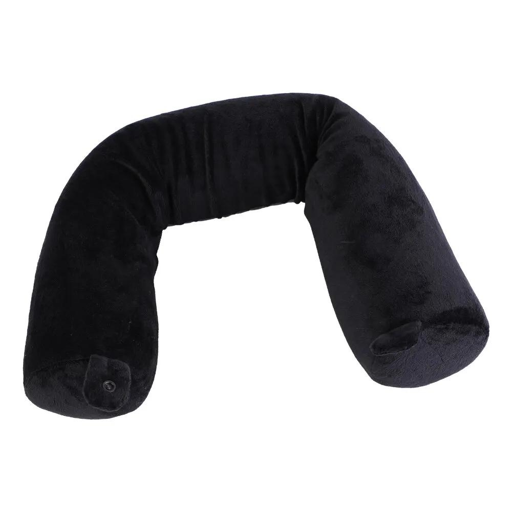 Soft Pillow Massager For Cervical Health Care Memory Foam Pillow Orthopedic Pillow Latex Neck Pillow Fiber Slow Rebound - Color: black 68x10cm