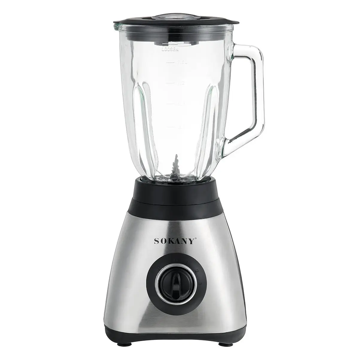 SOKANY 1500ML 2 In 1 High Power Household Blender Mixer Meat Vegetables Fruits Grinder Food Juice Processor Glass Jar