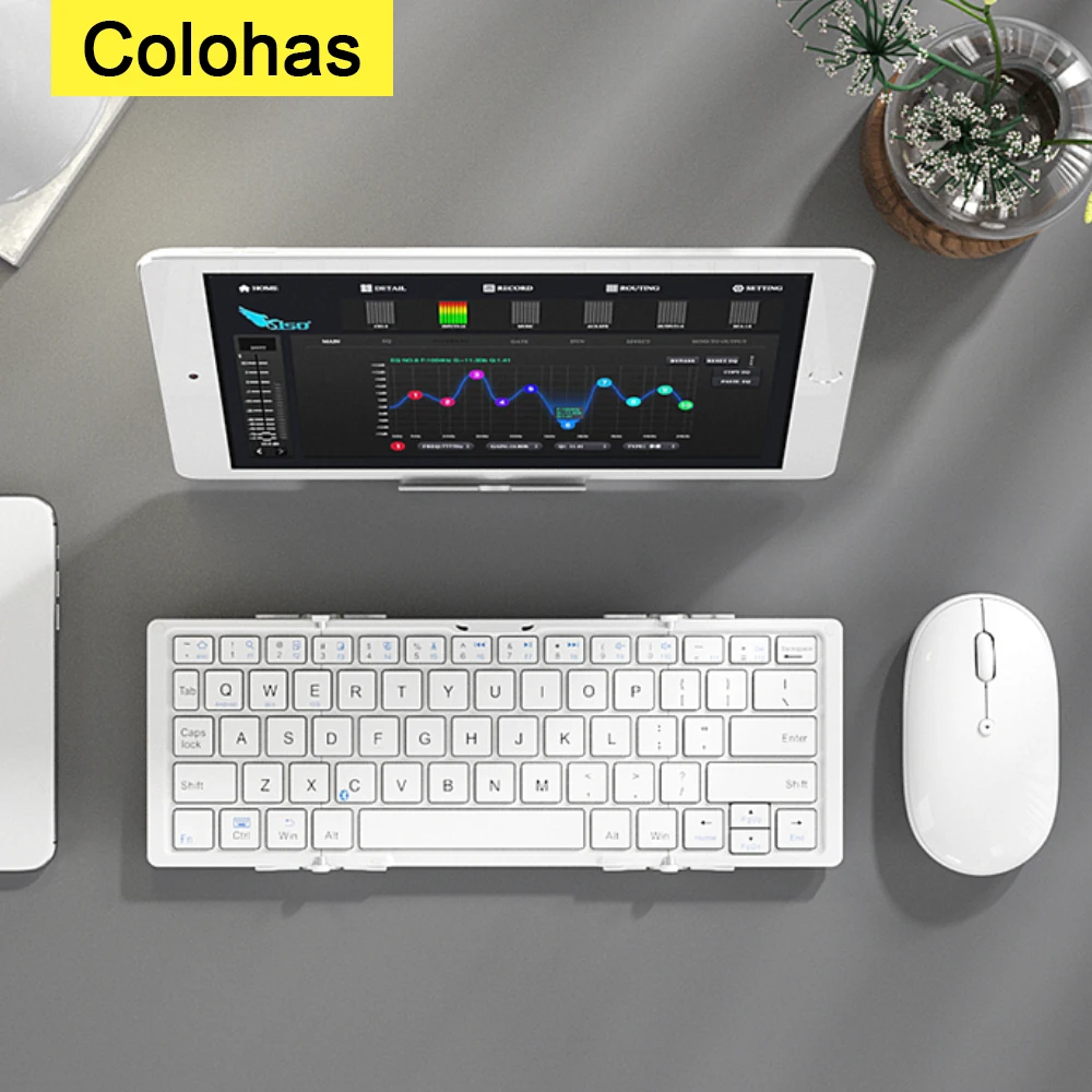 

Folding Gaming Bluetooth-compatible Keyboard Mouse Combo For Macbook iPad Tablet iPhone Wireless Magic Keyboard Mouse Gamer Set