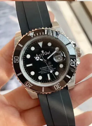 

Luxury Brand New Men Automatic Mechanical President Silver Black Blue Green Stainless Steel Ceramic Bezel Rubber Sapphire Watch