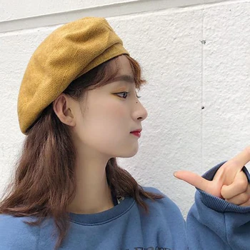 

High quality fashion simple Beret autumn multi functional solid color brimless decorative hat Newsboy Hat retro artist hat