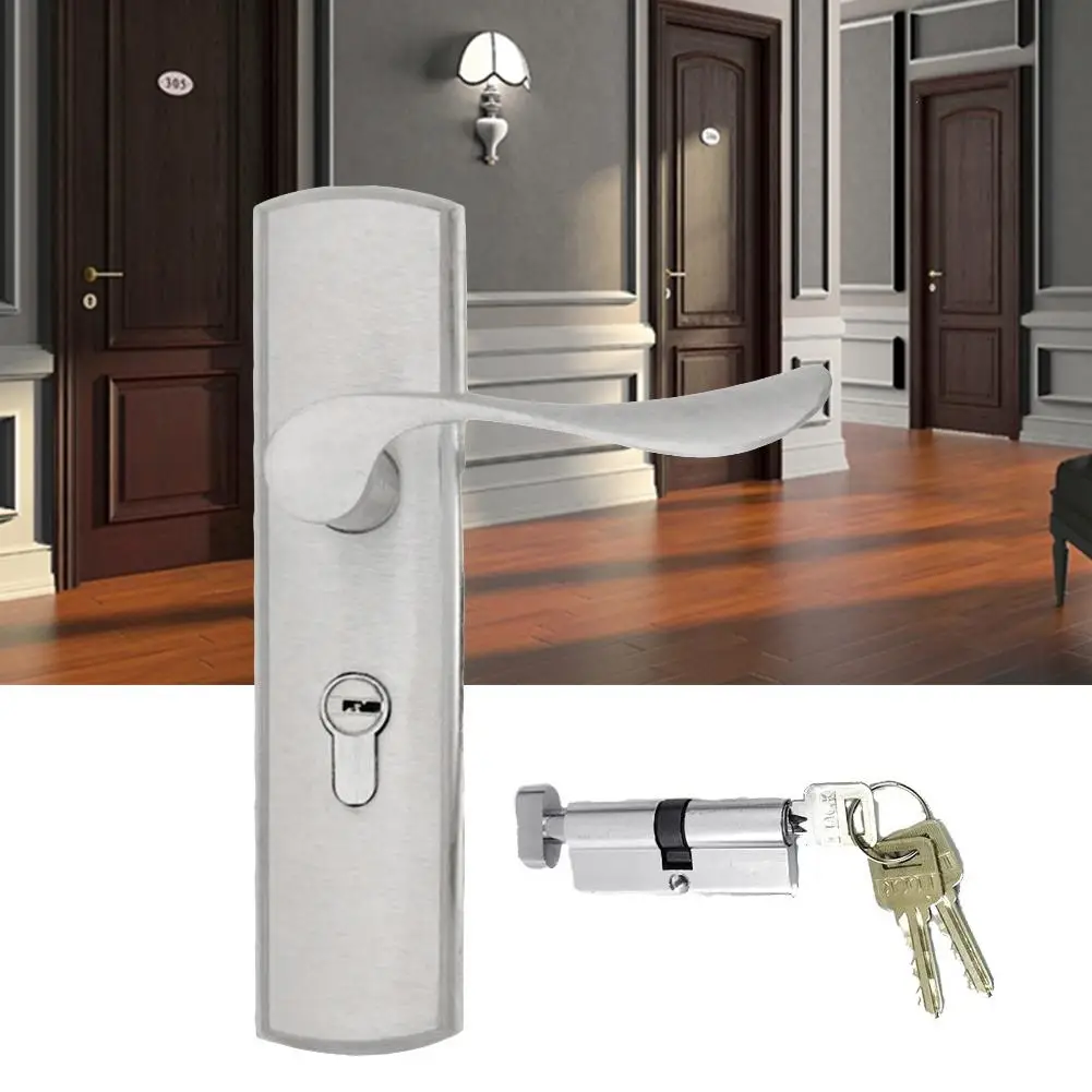 

Aluminum Alloy Indoor Gate Door Handle Lock Home Security Hardware with 3 Keys