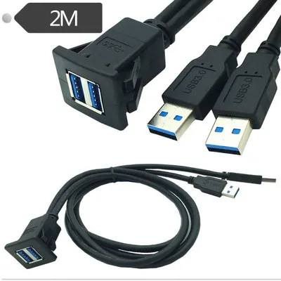 Флеш-крепление USB адаптер док-станции панель приборной панели 3,0 Порт Штекерный к женскому кабелю