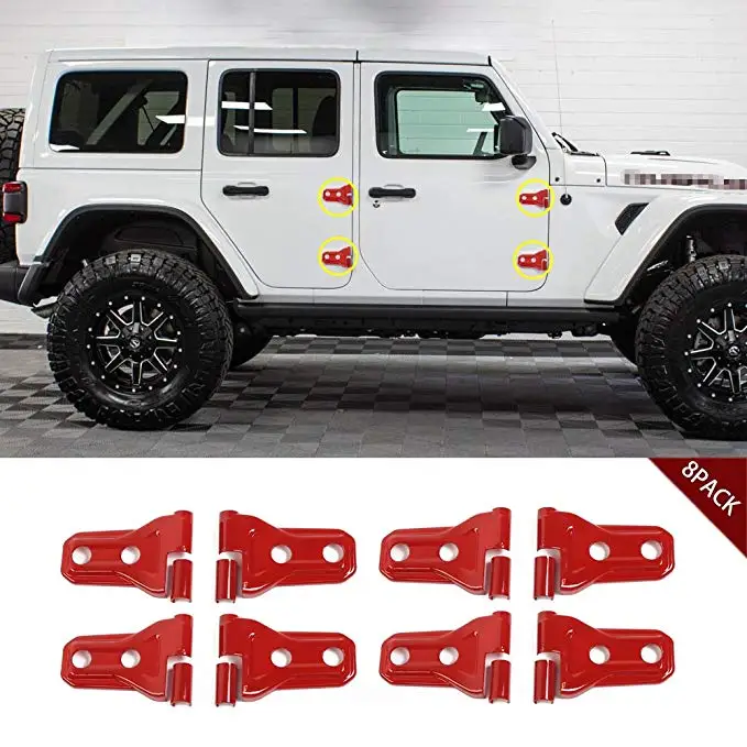 Jeep JL аксессуары красная Накладка для дверных петель для Jeep Wrangler 4 двери и 2 двери-8 шт