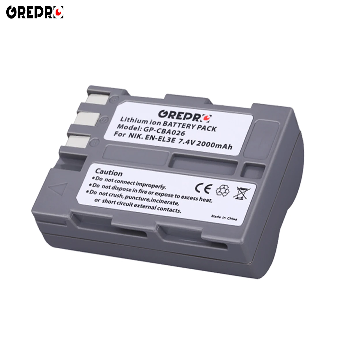 GREPRO 2000 мА/ч, EN-EL3E EN-EL3e ENEL3E RU EL3E литийионный Аккумулятор для Батарея для Nikon D300S D300 D200 D100 D50 D70 70s D80 D90 D700