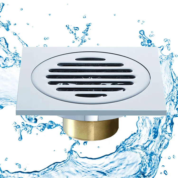

Shengruijia Bathroom Sanitary Ware Manufacturers Bathroom Copper Deodorizing Floor Drain Single And Double for Toilet Electrochr
