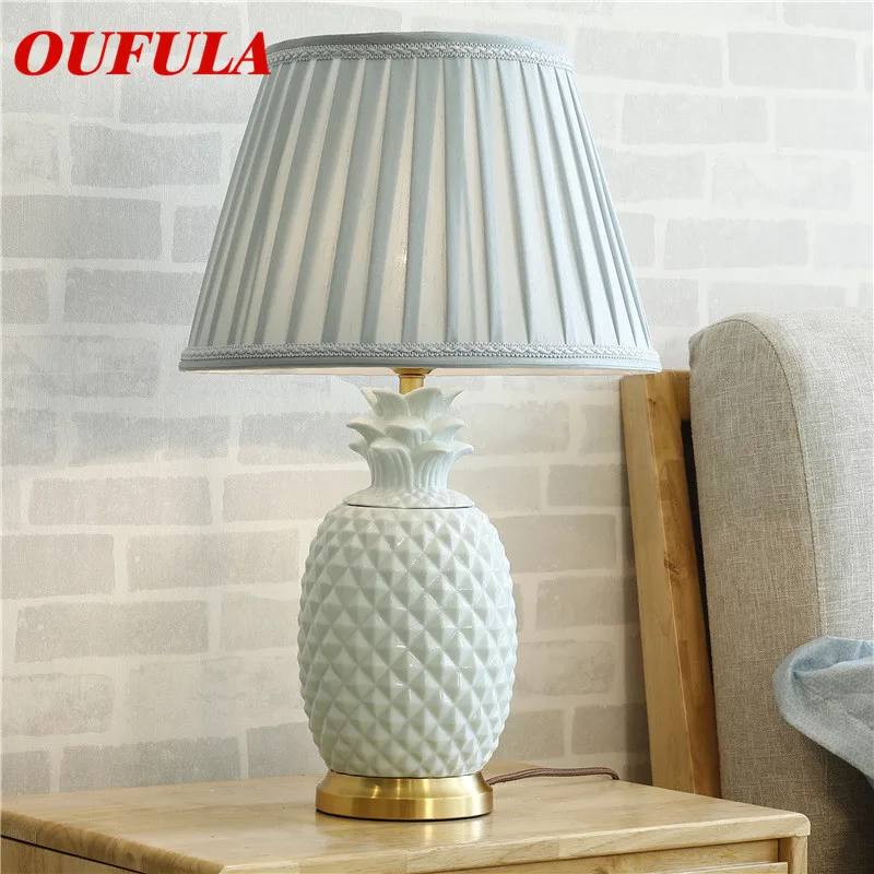 OUFULA Ceramic Table Lamps Desk Lights Luxury Modern Contemporary Fabric for Foyer Living Room Office Creative Bed Room Hotel