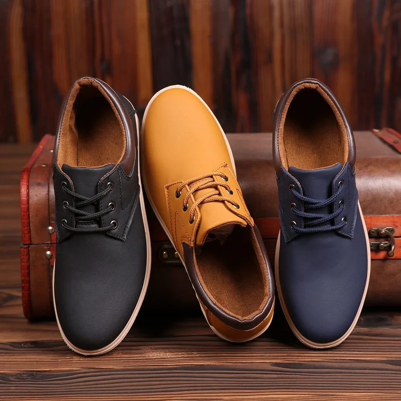 Men Leather Casual Shoes Summer Flat Shoes for Trendy Sneaker Oxfords mens shoes