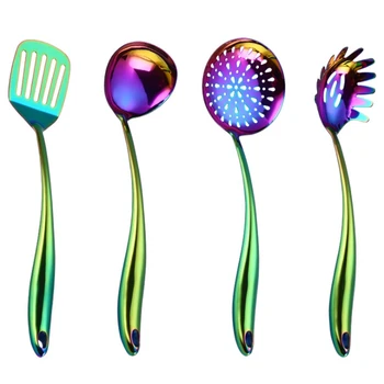 

Anti-Scalding Hollow Long Handle Arch Bridge Large Soup Spoon Frying Shovel Colander Powder Grill Set