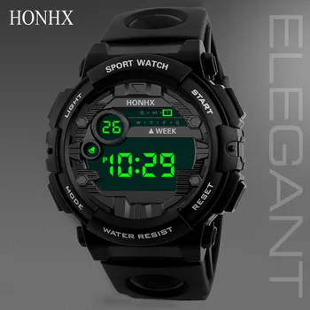 

Luxury Mens Digital LED Watch Fashion Waterproof Watch Adjustable Alarm Sports Calendar Wrist Watch erkek kol saati reloj hombre