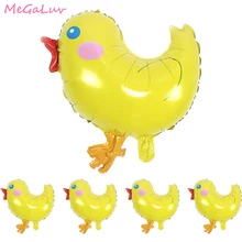 2pcs Cartoon Animal Foil Balloons Cute Chicken Helium Balloons Birthday Party Decoration Kids Gift Baby Shower Aluminium Ballons