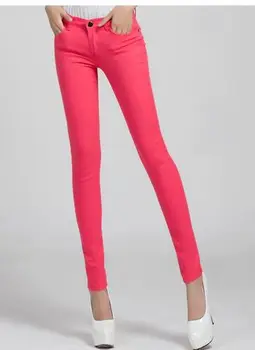 

Ligentleman Women Pants Candy Jeans 2020 Spring Fall Pencil Pants Slim Casual Female Stretch Trousers