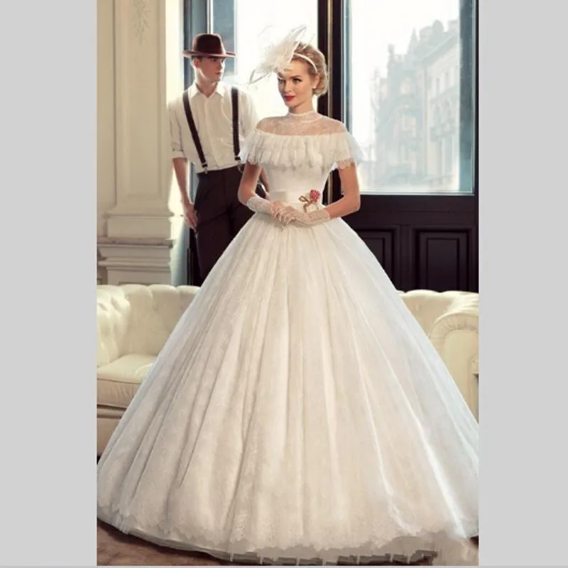 Vestido De Noiva Princesa Luxo дешевое свадебное платье, винтажное кружевное свадебное платье Золушки, бальное платье, китайские свадебные платья