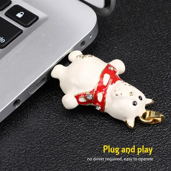 

Creative Christmas U Disk USB 2.0 Flash Drive Mini Portable Cute U Disk Snow Bear 64GB 32GB 128GB pen drive memory stick