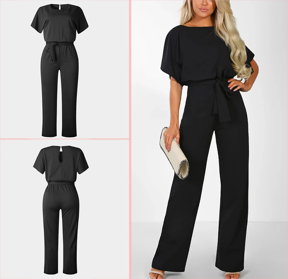 Short Sleeve Jumpsuit Overalls-3