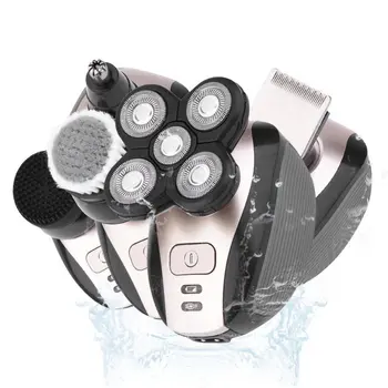 

5 in 1 Men USB Rechargeable Electric Shaver Five Floating Heads Razors Multifunction Private Care Gentle Shaving Deep Cleansing