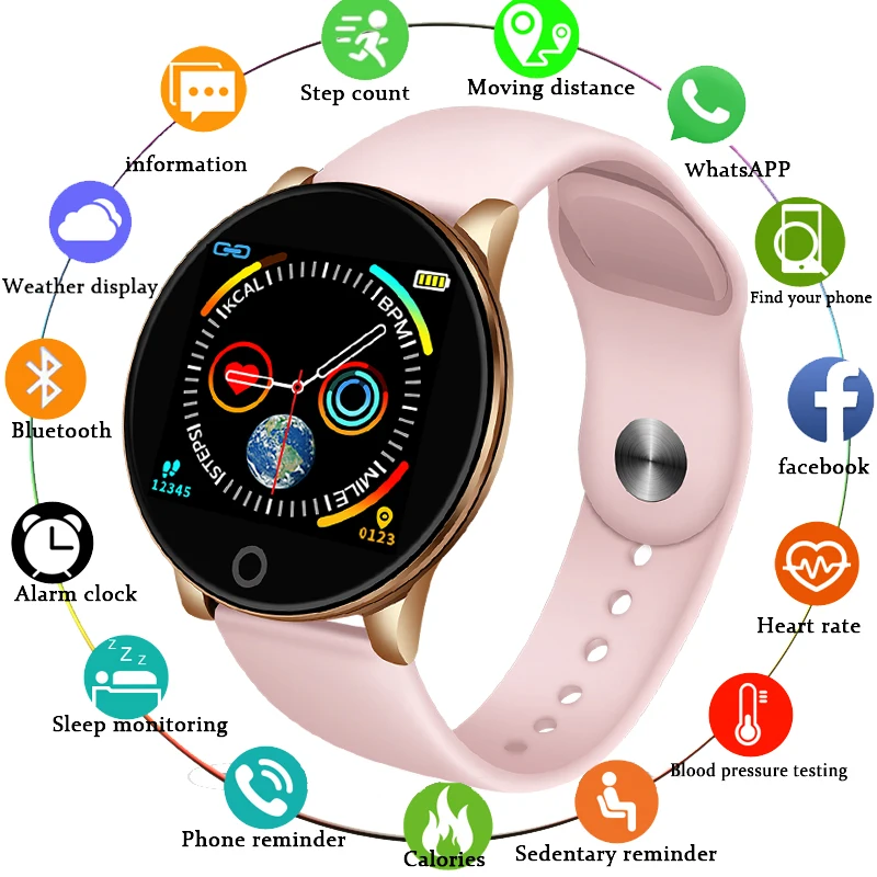 

LIGE New Smart Watch Blood Pressure Heart Rate Monitor Fitness Tracker Smart Bracelet Band Sport Smartwatch for ios Android+Box