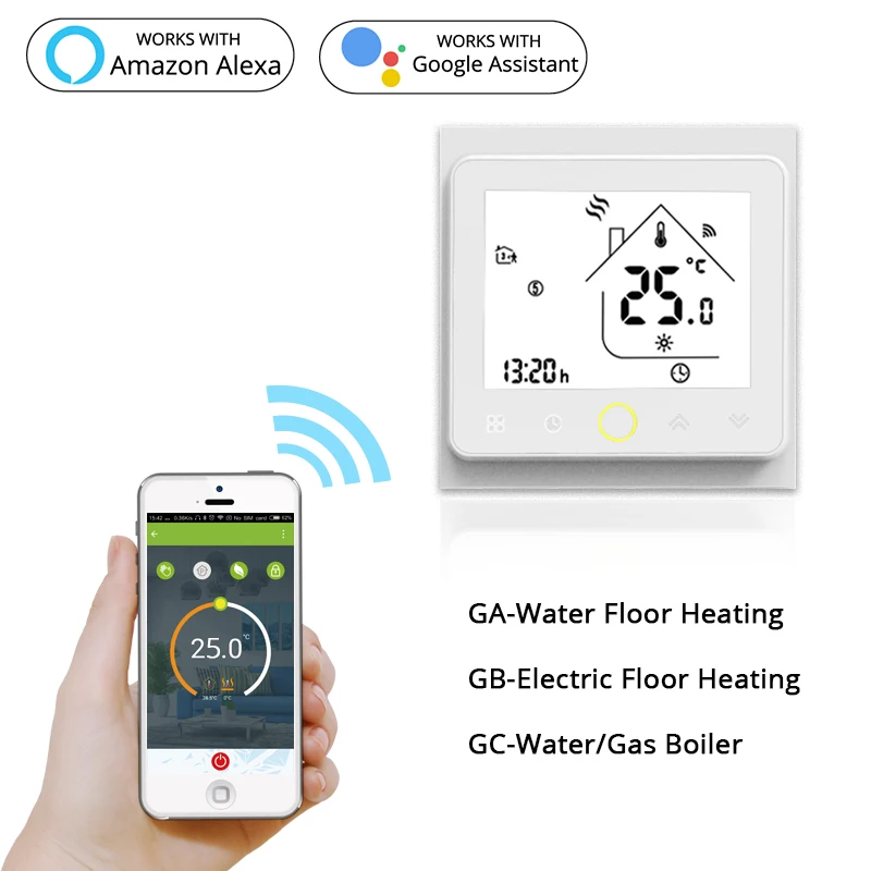 Smart WiFi Thermostat Temperature Controller Water Electric Warm Floor Heating Water Gas Boiler Works with Echo Google Home Tuya