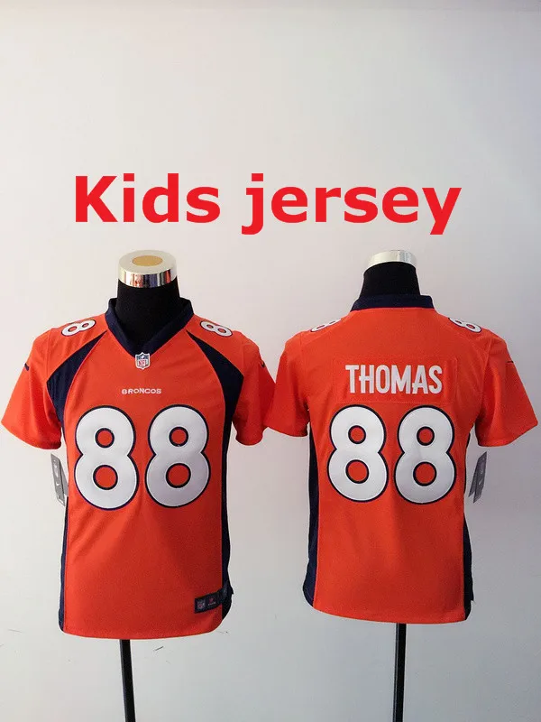 Черный Детская Молодежная быстрая Denver 94 demarus Ware 7 John Elway 58 Von Miller 88 Demaryius Thomas 30 Anthony Davis Jersey - Цвет: Черный