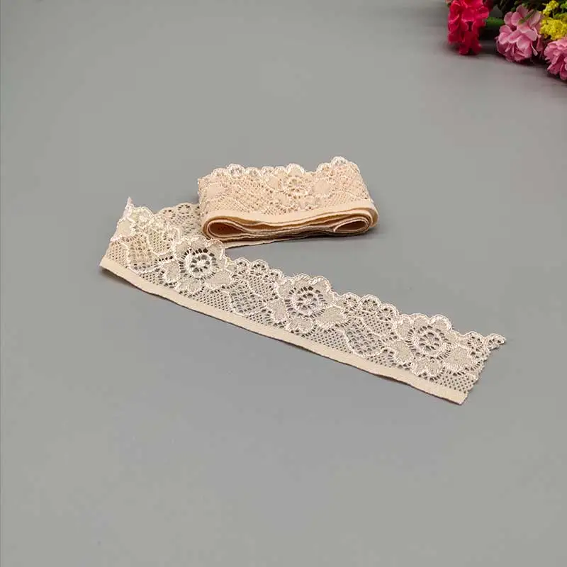 Lace Fabric Ribbon 2Yard 3.4CM Wide Elastic Stretch for DIY Craft Underwear Accessories
