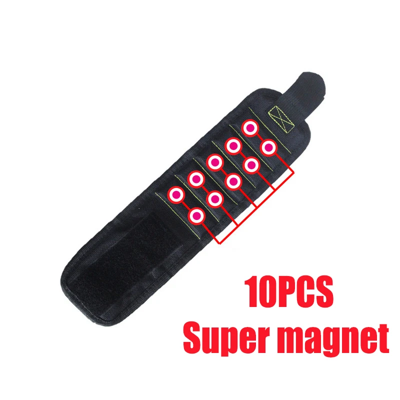 leather tool bag 6 Magnets Strong Magnets Magnetic Wristband Small Parts Kit Electrician Tool Kit Screw Kit Magnetic Suction Kit Household Tools bike tool bag