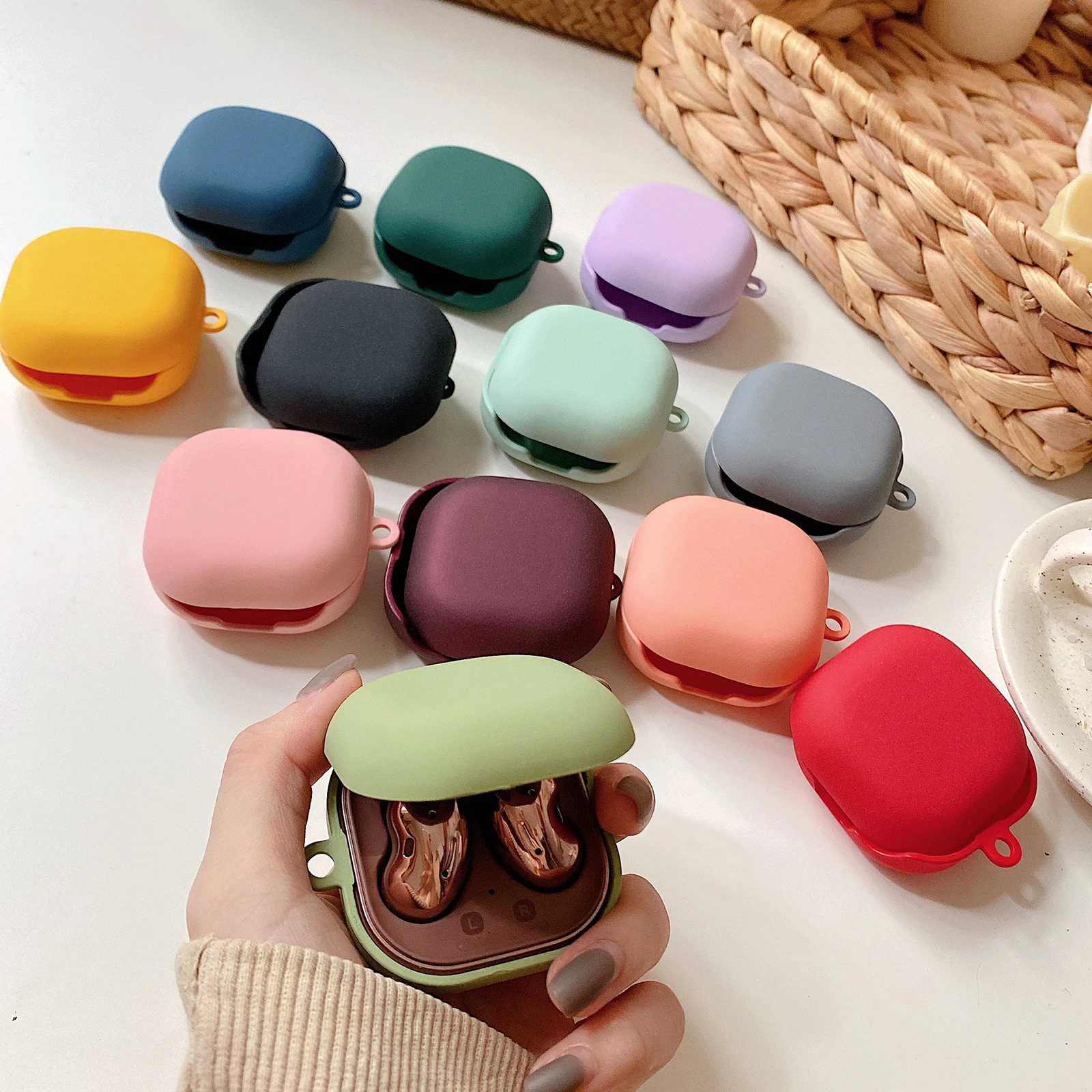 

Case For -Samsung -Galaxy buds live Bluetooth Earphone Case Headset Charging Box Accessories PC hard shell Protective Case