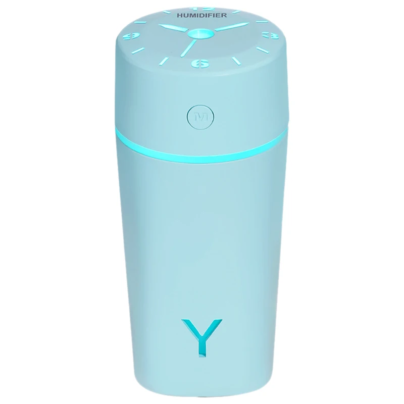 230ML USB Clock Shape Air Humidifier Ultrasonic Cool-Mist Adorable Mini Aroma Humidifier for Office Home Living Room Bedroom