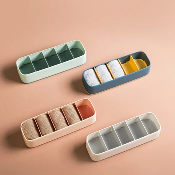 

Underwear Sock Storage Organizer Five Lattice Sorting Box Desktop Drawer Classification Cosmetics Makeup Boxes Home Accessories