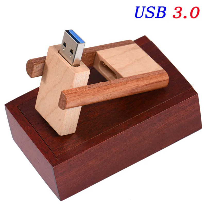 SHANDIAN USB 3,0 логотип на заказ Деревянный usb+ коробка usb флэш-накопитель nutural wood endrive 4 ГБ 8 ГБ 16 ГБ 32 ГБ 64 ГБ свадебный подарок - Цвет: C