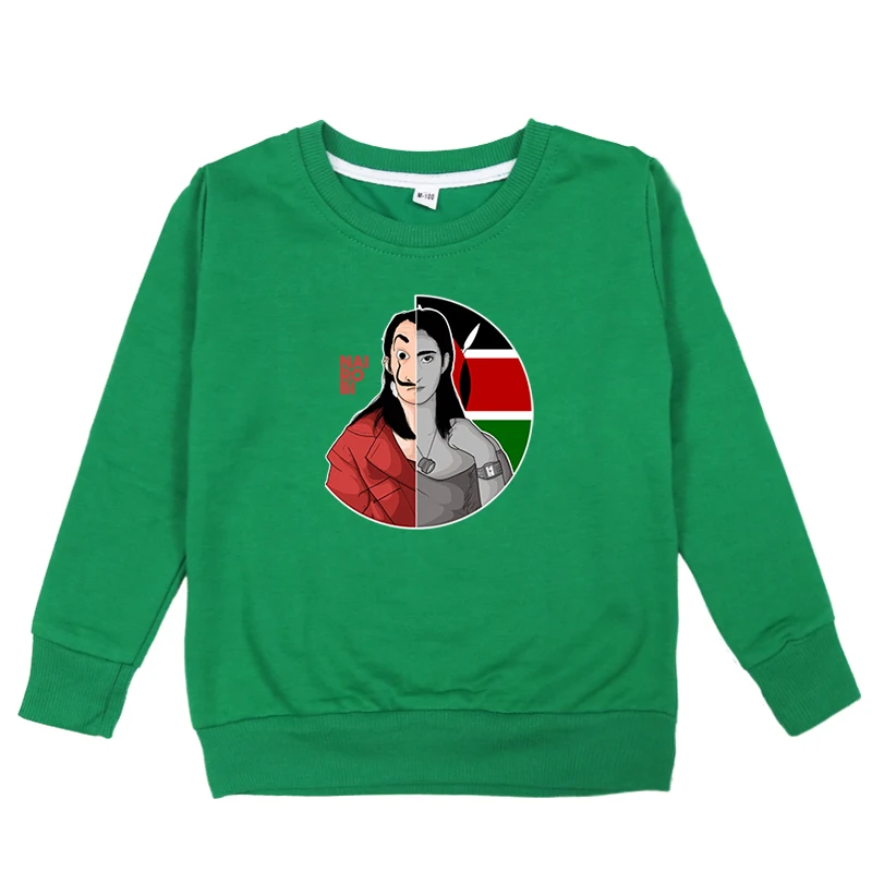 kids hoodies 18 La Casa De Papel/Детские толстовки с капюшоном; сезон весна-осень; свитшоты для мальчиков и девочек; Повседневный хлопковый Детский свитер; Одежда для девочек-подростков - Цвет: kids hoodies 18