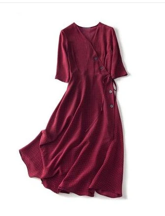 red and white tea dress