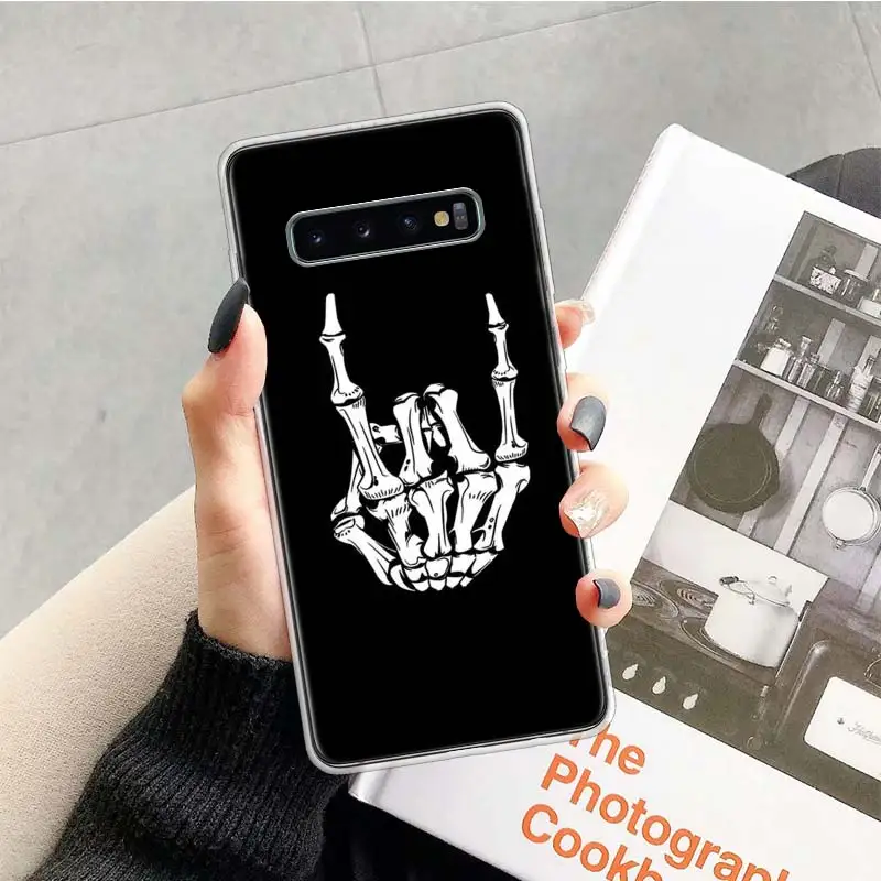 Забавный чехол с изображением черепа для samsung Galaxy Note 10, 9, 8, S10+ Lite, S9, S8, J4, J6, J8 Plus,, S7, S6 Edge, мягкий чехол для телефона C