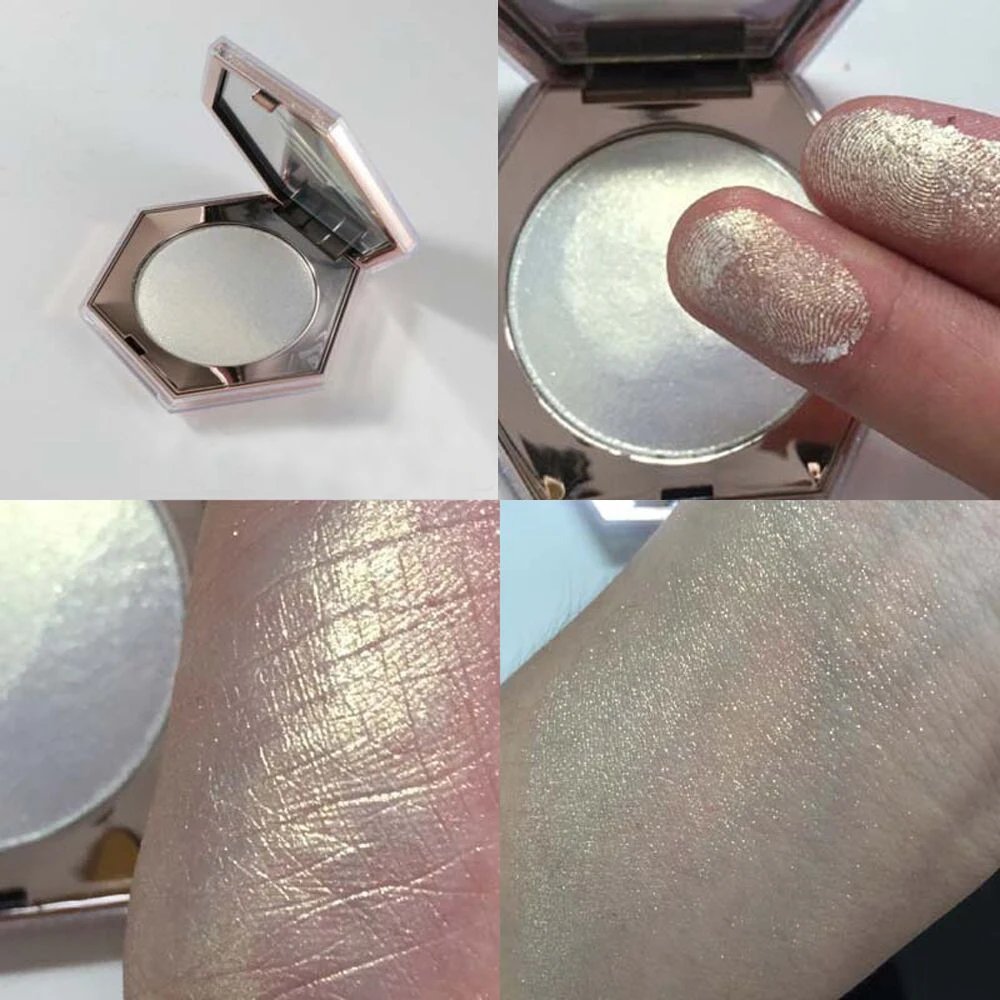 light gold Блеск для лица, мерцающая пудра, отбеливание ярче, контроль над маслом, макияж, свечение, набор, консилер, инструмент для красоты, для женщин, девушек, хайлайтер - Цвет: light gold