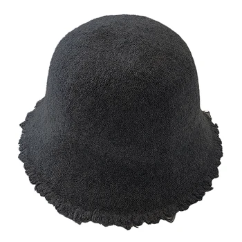 

Bucket Hats Women Chic Style All-Match Sunscreen Shade Sun Womens Hat Solid Autumn Woolen Ladies Caps Sweet Thick