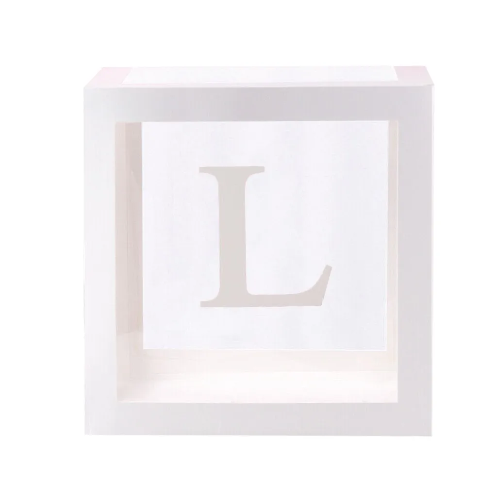 L Letter A- Z Transparent Gift Boxes Kid Birthday Baby Shower Party Decoration - Цвет: L