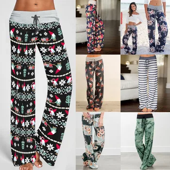 

Oufisun 2020 Spring Women Long Pants Loose Floral Print Drawstring Lace Camouflage Stripe Wave Point Sweatpants Plus Size Pant