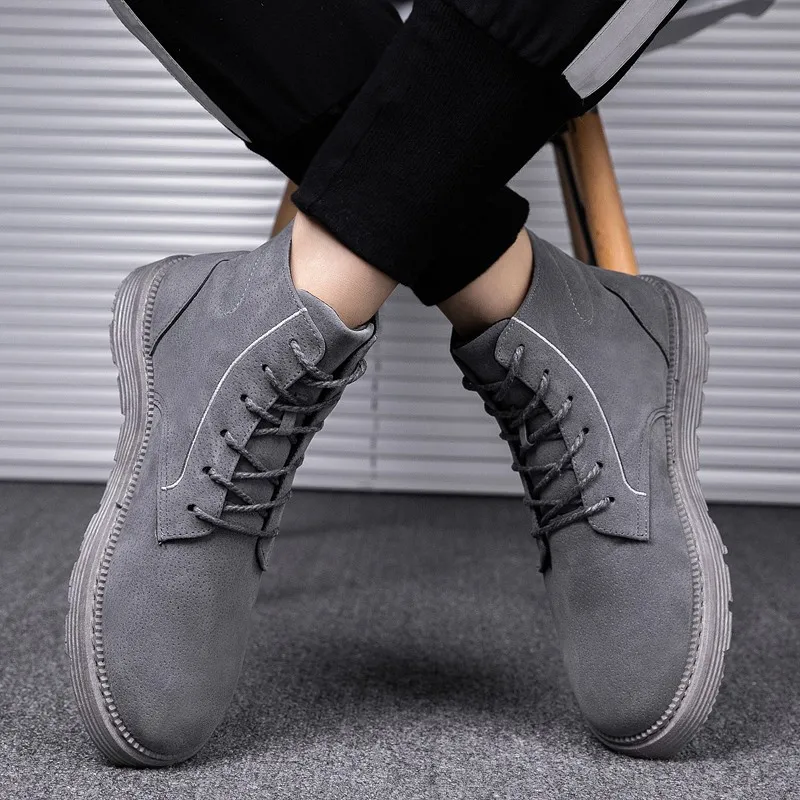 

One-Piece 2019 Autumn And Winter New Style Martin Boots British Style Worker Boot Hight-top Versatile Casual Boots Fashion Man S