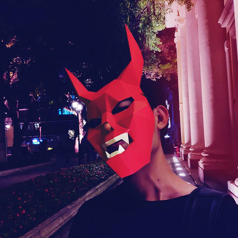 3D Paper model Mask Fashion Costume Cosplay DIY Craft Model Christmas Halloween Prom Party Gift Devil mask | Игрушки и хобби