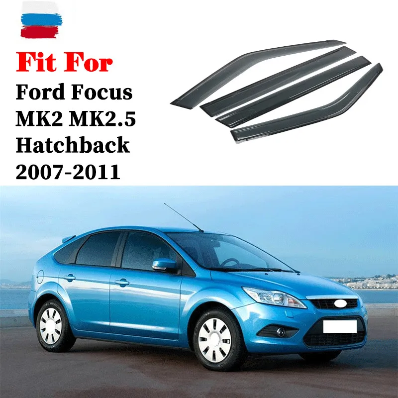  Para Ford Focus Mk2 Mk2.  Hatchback Sedan Car Rain Shield Deflectores Toldo Trim Cover Exterior Car-styling Accesorios
