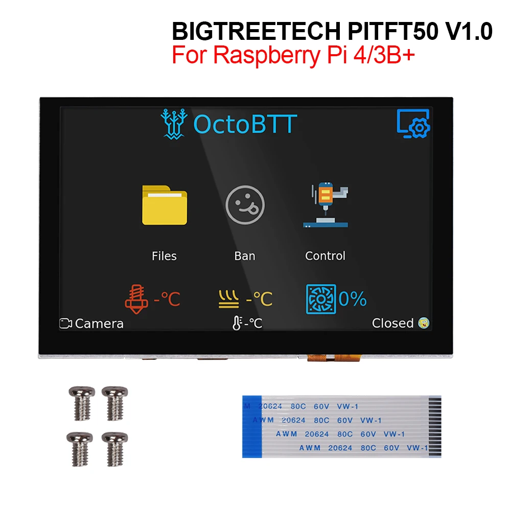 BIGTREETECH PITFT50 V1.0 Touch Screen 5 inch DSI 800 x 480 Capacitive Screen LCD Display for Octoprint Raspberry Pi 4 3B Plus 2B afbeelding
