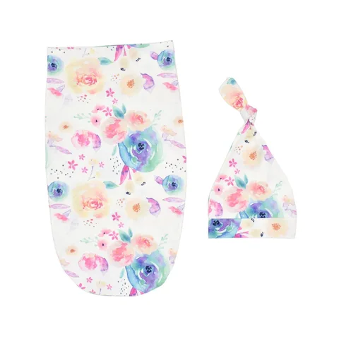 Baby Swaddle Wrap Soft Print Newborn Cocoon Envelope Comfortable Cotton Baby Sleeping Bags Discharge Kit Newborn Blanket