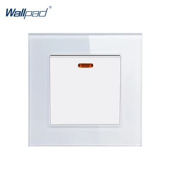 

45A Switch Wallpad Luxury Crystal Glass 110V-250V EU UK Standard Wall Led Indicator 45A Kitchen Air Condition Wall Switch