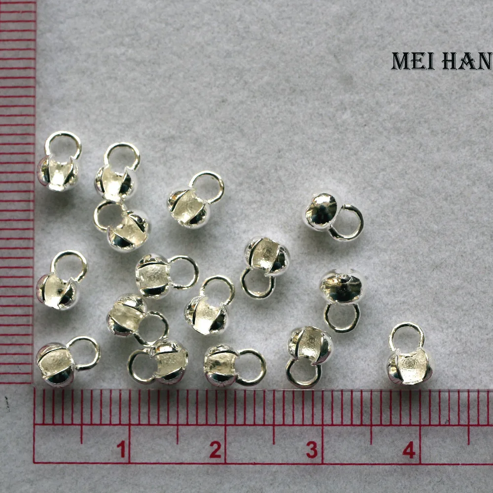 Фото Механ (16 шт./компл.) Стерлинговое Серебро 925 пробы круглые бусины 4 мм сделай сам