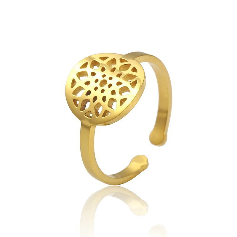 Изысканное маленькое кольцо RIR ручной работы с венком мандалой красивое богемное