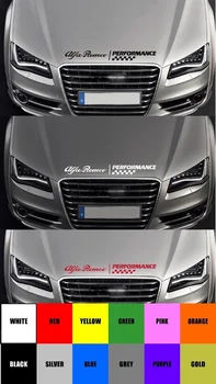 

For For ALFA ROMEO PERFORMANCE BONNET CHECKS CAR DECAL STICKER ADHESIVE - 585mm long