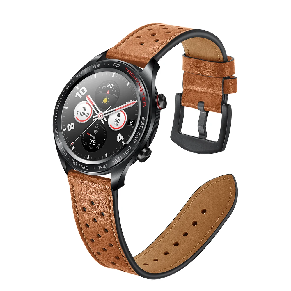 Высококачественный кожаный ремешок huawei Magic watch smartwatch ремешок Спортивные наручные часы на кожаном ремешке ремешок быстросъемный браслет 22 мм