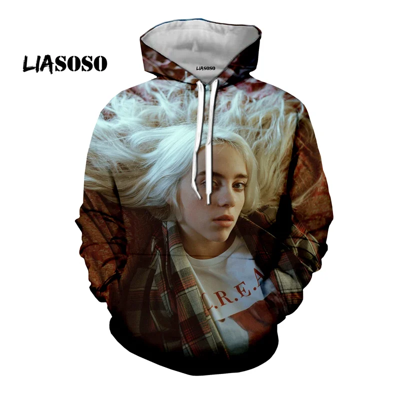 Аниме Мода Толстовка 3d принт синий Billie Eilish толстовки для мужчин/wo мужские толстовки в стиле хараджуку хип-хоп одежда с длинным рукавом