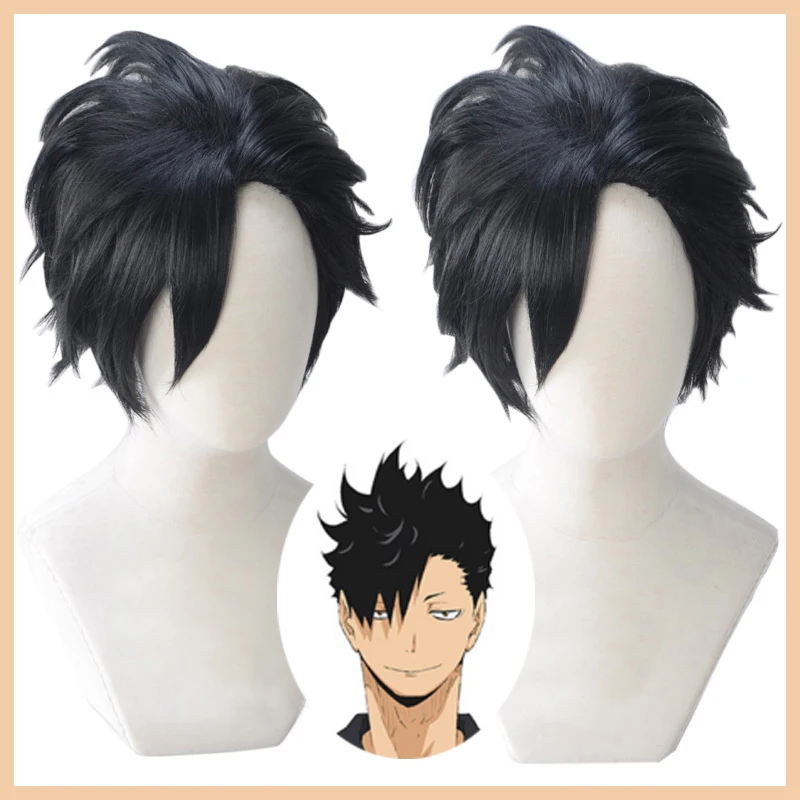 Кошмарным! Kuroo Tetsurou Косплей Черные Короткие термостойкие синтетические волосы
